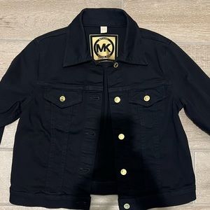 Michael Kors Womens Black Denim Jacket — Size Small
